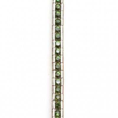 3mm Rnd Chrome Tourmaline Bracelet in 14k White Gold