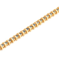 3mm Round Light Blue Montana Sapphire Tennis Bracelet in 14k Yellow Gold