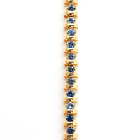 3mm Round Light Blue Montana Sapphire Tennis Bracelet in 14k Yellow Gold