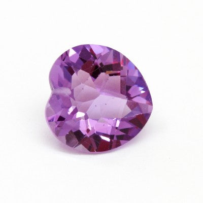 15mm Puff Heart Natural Medium Purple Amethyst