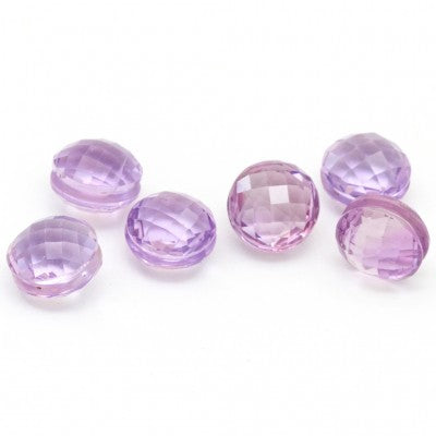 8mm Round Double Checkerboard Synch Cut A Amethyst