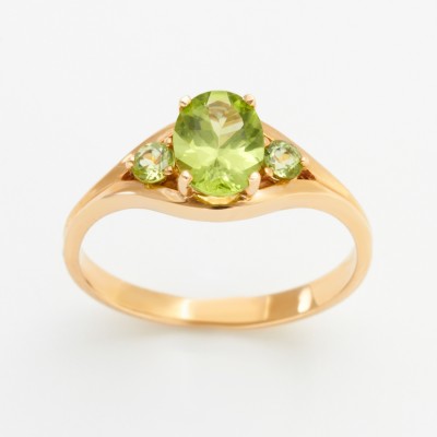 Polished Gold and Peridot Square Center Stone Ring – KennethJayLane.com
