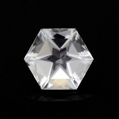 13mm Hexagonal Christmas Star Natural Arkansas White Quartz