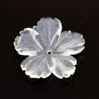 Full-Drill Large Flower Carving in White Quartz (03)