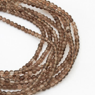 4mm Round Arkansas Smoky Quartz 16" Bead Strands