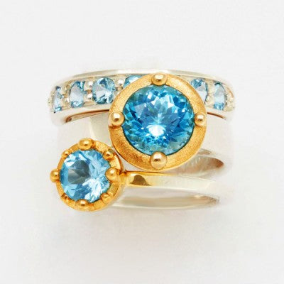 Designers Pick Mixed Gemstone Bands & Bezels Rings 001