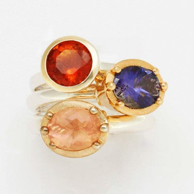 Designers Pick Mixed Gemstone Bands & Bezels Rings 003