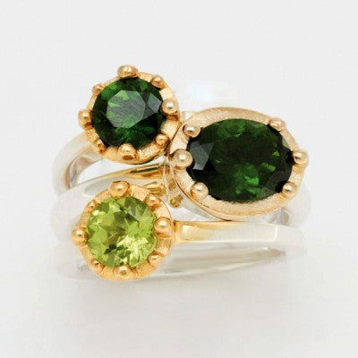 Designers Pick Mixed Gemstone Bands & Bezels Rings 006