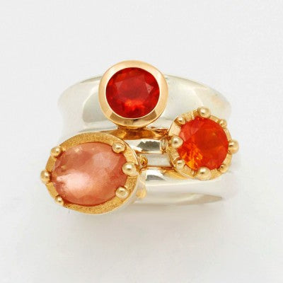 Designers Pick Mixed Gemstone Bands & Bezels Rings 009