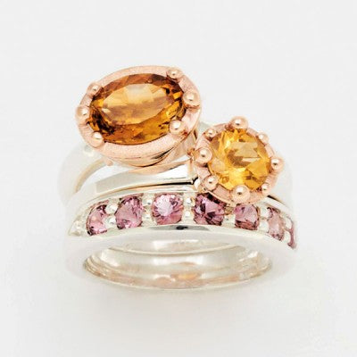 Designers Pick Mixed Gemstone Bands & Bezels Rings 015
