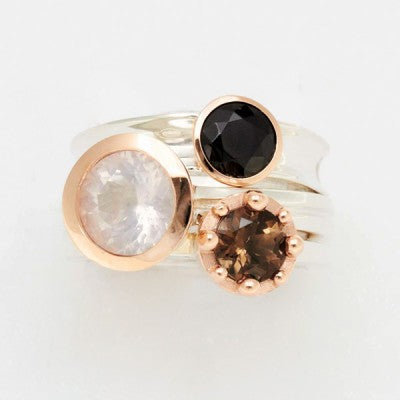 Designers Pick Mixed Gemstone Bands & Bezels Rings 016