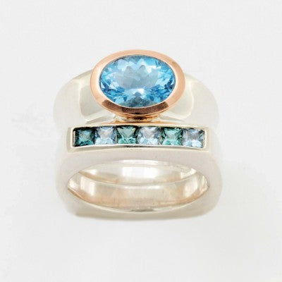 Designers Pick Mixed Gemstone Bands & Bezels Rings 019