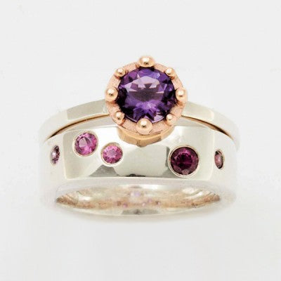 Designers Pick Mixed Gemstone Bands & Bezels Rings 024