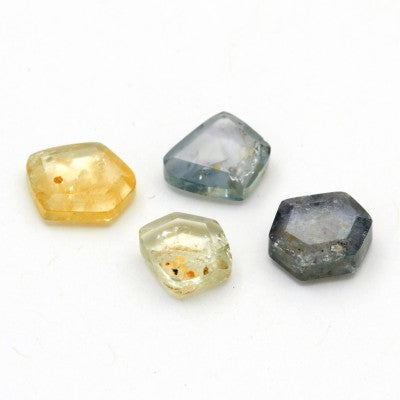 Free Form Natural Montana Sapphire Hexagon Slices