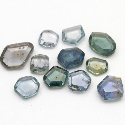 Free Form Natural Montana Sapphire Hexagon Slices