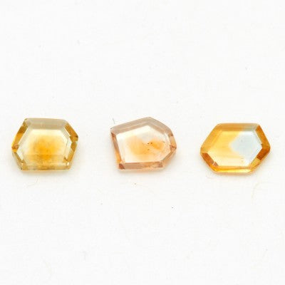 Free Form Hexagonal Multi-color Montana Sapphire Slices