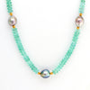 9-10mm Baroque Cortez Pearl® Necklace with Neon Tourmaline Rondelle Beads and 20k yellow gold beads