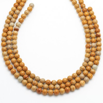 8mm Round Oregon Owyhee Golden Sunset Jasper Beads 16" Strands