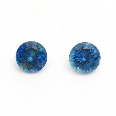 Matched Pair Portuguese Round AAA Blue Malawi Sapphire