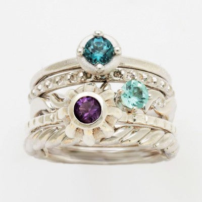 Designers Pick Mixed Gemstone Stacking Rings 016 – Columbia Gem House